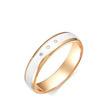 Обручальное кольцо с тремя бриллиантами и белой эмалью