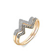 Гламурное золотое кольцо с белыми и черными бриллиантами