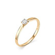 Кольцо помолвочное из розового золота с бриллиантом 0,12 карат