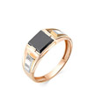 Мужское кольцо из розового золота с ониксом и бриллиантами
