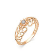 Ажурное кольцо из розового золота с  бриллиантом