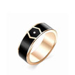Обручальное кольцо с бриллиантом и черной эмалью