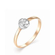 Нежное кольцо из комбинированного золота с  бриллиантом