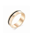 Обручальное кольцо из розового золота с бриллиантом и ченой эмалью