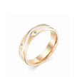 Обручальное кольцо из розового золота с тремя бриллиантами и белой эмалью