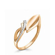 Оригинальное кольцо из розового золота с бриллиантовой дорожкой