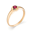 Кольцо из розового золота с рубином и бриллиантами