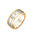 Обручальное кольцо из комбинированного золота с бриллиантами