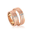 Обручальное кольцо тройное из розового золота с тремя бриллиантами