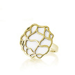 Серебряное кольцо Breuning с лимонной позолотой и белой керамикой Corian®