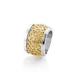 Широкое кольцо Breuning из серебра с желтой позолотой и керамикой Corian ®