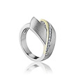 Серебряное кольцо с фианитами, родированием и позолотой от бренда Breuning