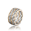 Широкое серебряное кольцо с позолотой, от бренда Breuning