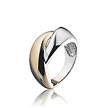 Серебряное кольцо с позолотой и родированием