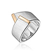Серебряное кольцо с позолотой и родированием от бренда Breuning
