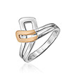 Серебряное кольцо от бренда Breuning с позолотой и родированием