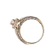 Шикарное золотое кольцо 585 пробы с крупным бриллиантом 0,3Ct и россыпью мелких