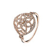 Нарядное кольцо с бриллиантами 0,406Ct, из розового золота 585 пробы, с цветочными мотивами