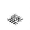 Женское кольцо из серебра в форме ромба усыпанного мелкими цветками