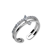 Серебряное кольцо с фианитами и родированием