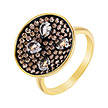 Золотое кольцо с аметистами и бриллиантами