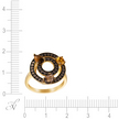 Золотое кольцо с топазом, тигровым глазом, цитрином и бриллиантами