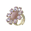 Кольцо-цветок от бренда Dea с розовым кварцем, и позолотой