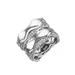 Широкое кольцо серебра с волнистыми полосами инкрустированными фианитами