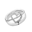 Кольцо серебряное с сердцами украшенное фианитами