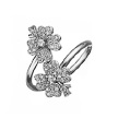 Безразмерное фаланговое кольцо с двумя цветками с фианитами