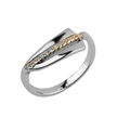 Серебряное кольцо с фианитами, позолотой и родированием