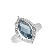 Серебряное кольцо с крупным серо-голубым фианитом