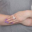 Серебряное кольцо с шариками жемчужного цвета