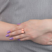 Серебряное безразмерное кольцо с шариками кораллового цвета