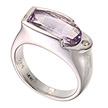 Серебряное кольцо с аметистом и бриллиантом