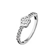 Серебряное кольцо с цветочком и дорожкой из фианитов