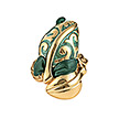 Серебряное кольцо Foglia09-Green эмаль, шелк, позолота от бренда Graziella
