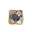 Серебряное кольцо Forme12-BlWh с шелком, позолотой и эмалью от бренда Graziella