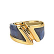 Серебряное кольцо Forme16-Blue с эмалью и позолотой от бренда Graziella