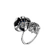 Цветочное кольцо от Roberto Bravo, из серебра с эмалью и сапфиром