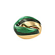 Серебряное кольцо Intrecci15-Green с эмалью и позолотой от бренда Graziella