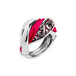 Серебряное кольцо Intrecci16-Fuxia с шелком, эмалью и родированием от бренда Graziella