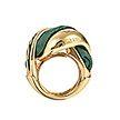 Серебряное кольцо Intrecci16-Green с шелком, эмалью и позолотой от бренда Graziella