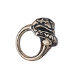 Серебряное кольцо с розовой позолотой, и чёрной эмалью, от бренда Graziella