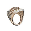 Серебряное кольцо с розовой позолотой и эмалью от бренда Graziella