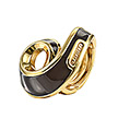 Серебряное кольцо Nastri06-Black с эмалью и позолотой от бренда Graziella