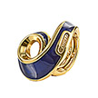 Серебряное кольцо Nastri06-Blue с эмалью и позолотой от бренда Graziella