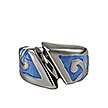 Серебряное кольцо Natura15-Blue эмаль, рутенирование от бренда Graziella
