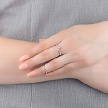 Серебряное фаланговое кольцо с фианитами, состоящее из двух частей «Бантик»