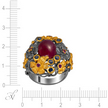 Серебряное кольцо с рубином, сапфиром и родолитом